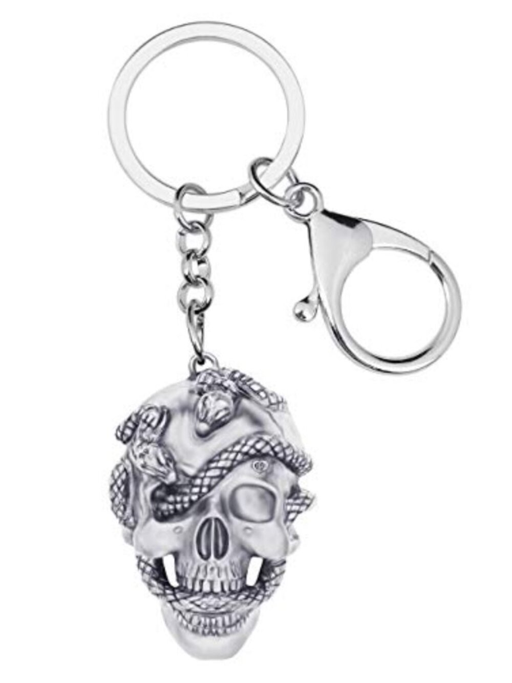 Snake Skull Keychain Alloy Charm Lightweight Lobster Clasp